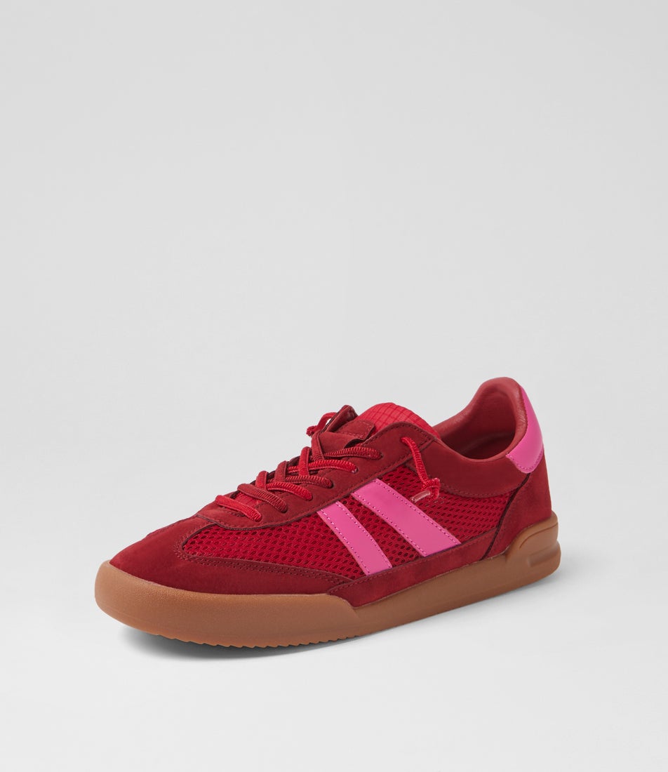 Prognosis Red Pink Microsuede Sneakers