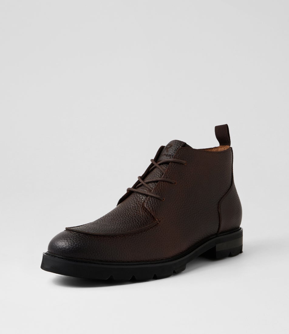 Gretch Brown Leather Lace Up Boots