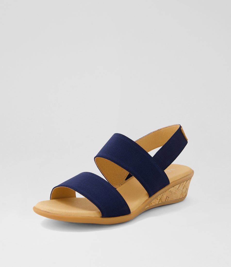 Phaedra Navy Fabric Sandals