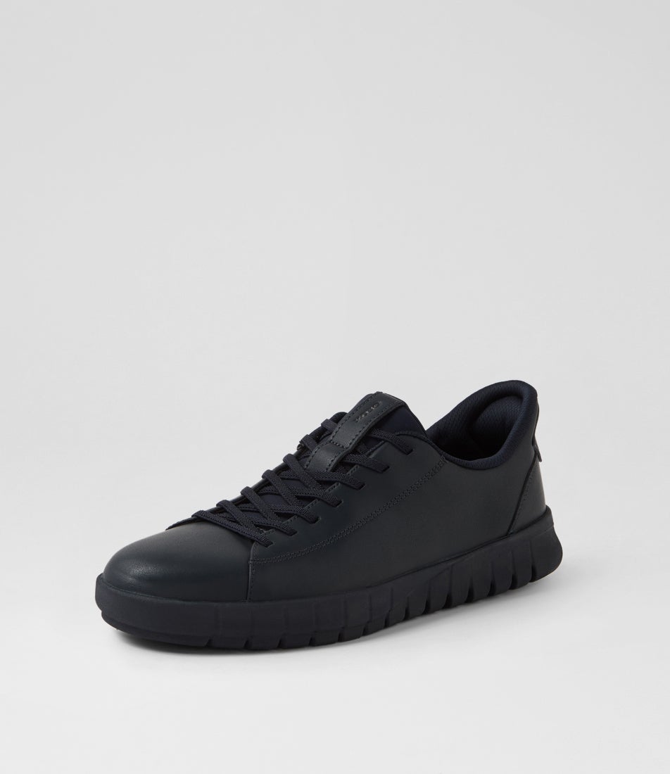 U Flextride Plus Low Navy Leather Sneakers