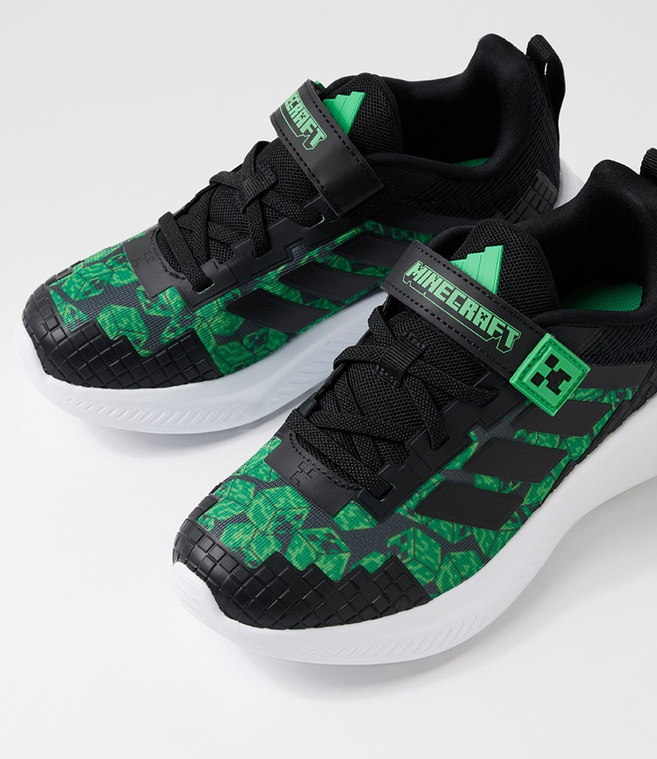 Minecraft Fortarun Toddler Black White Mesh Sneakers
