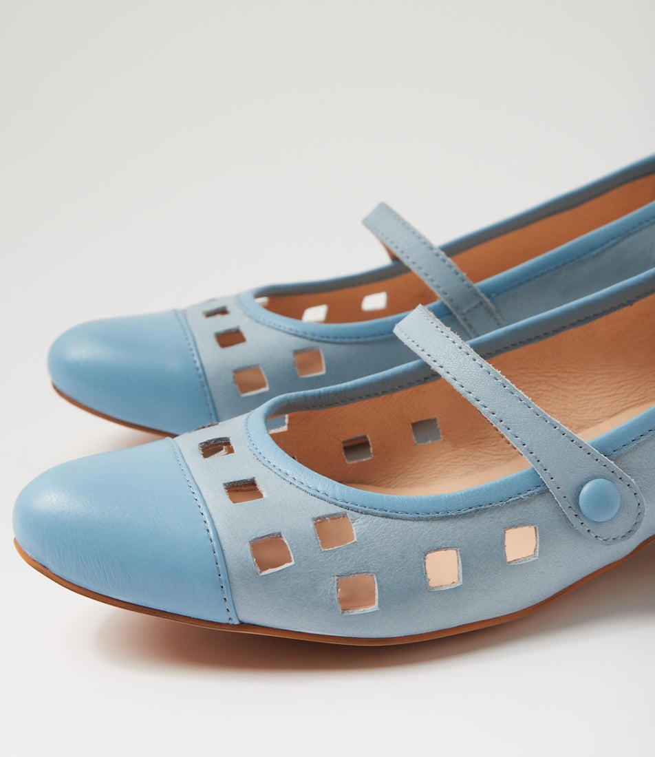 Exxot New Blue Denim Leather Ballet Flats