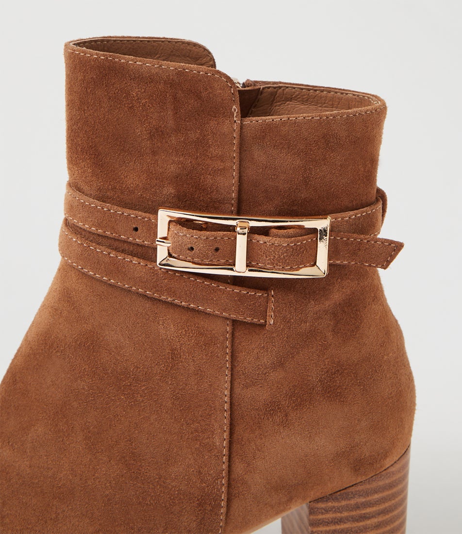 Blida Nutmeg Natural Suede Ankle Boots