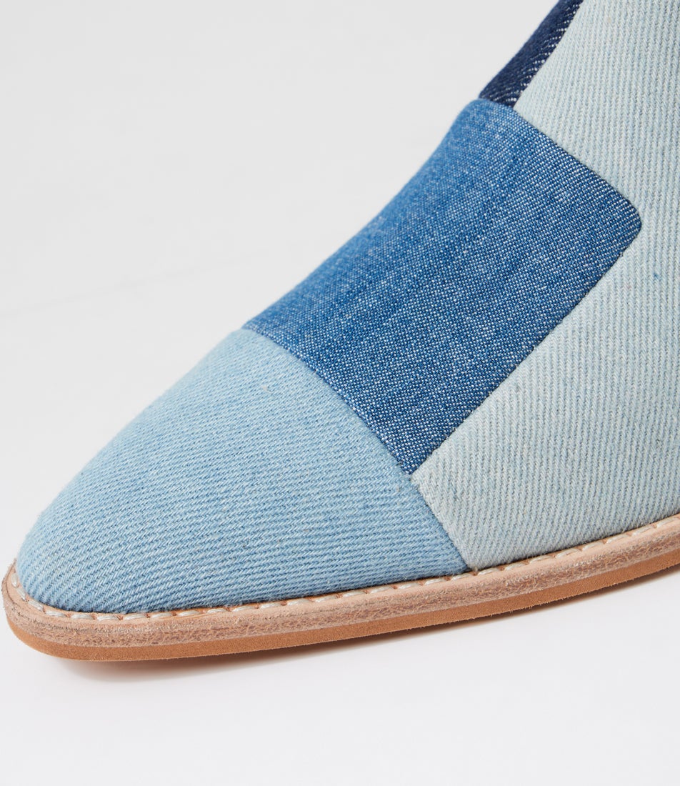 Devales Denim Multi Fabric Ankle Boots