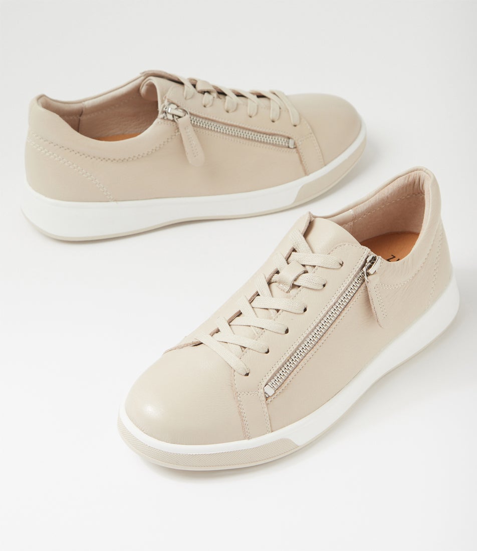 Aito Xf Almond White Leather Sneakers