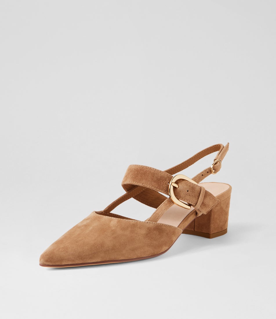 Asten Light Choc Suede Heels
