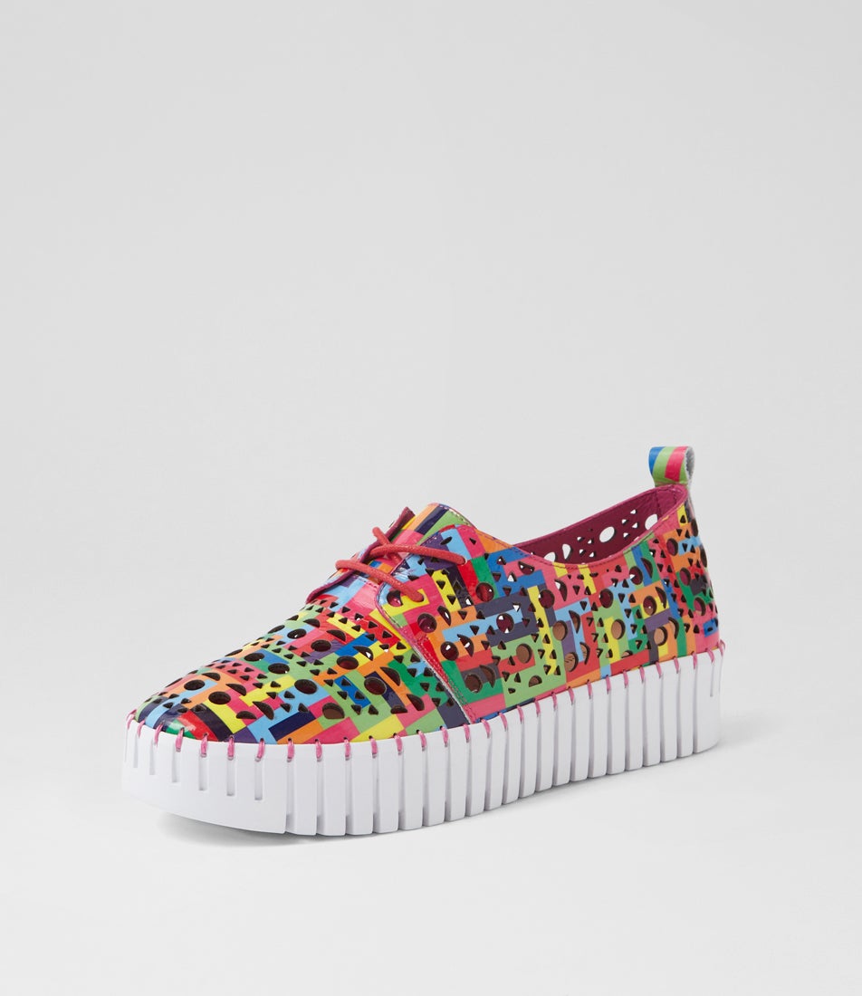 Belarus Pink Stripe Multi Patent Leather Sneakers