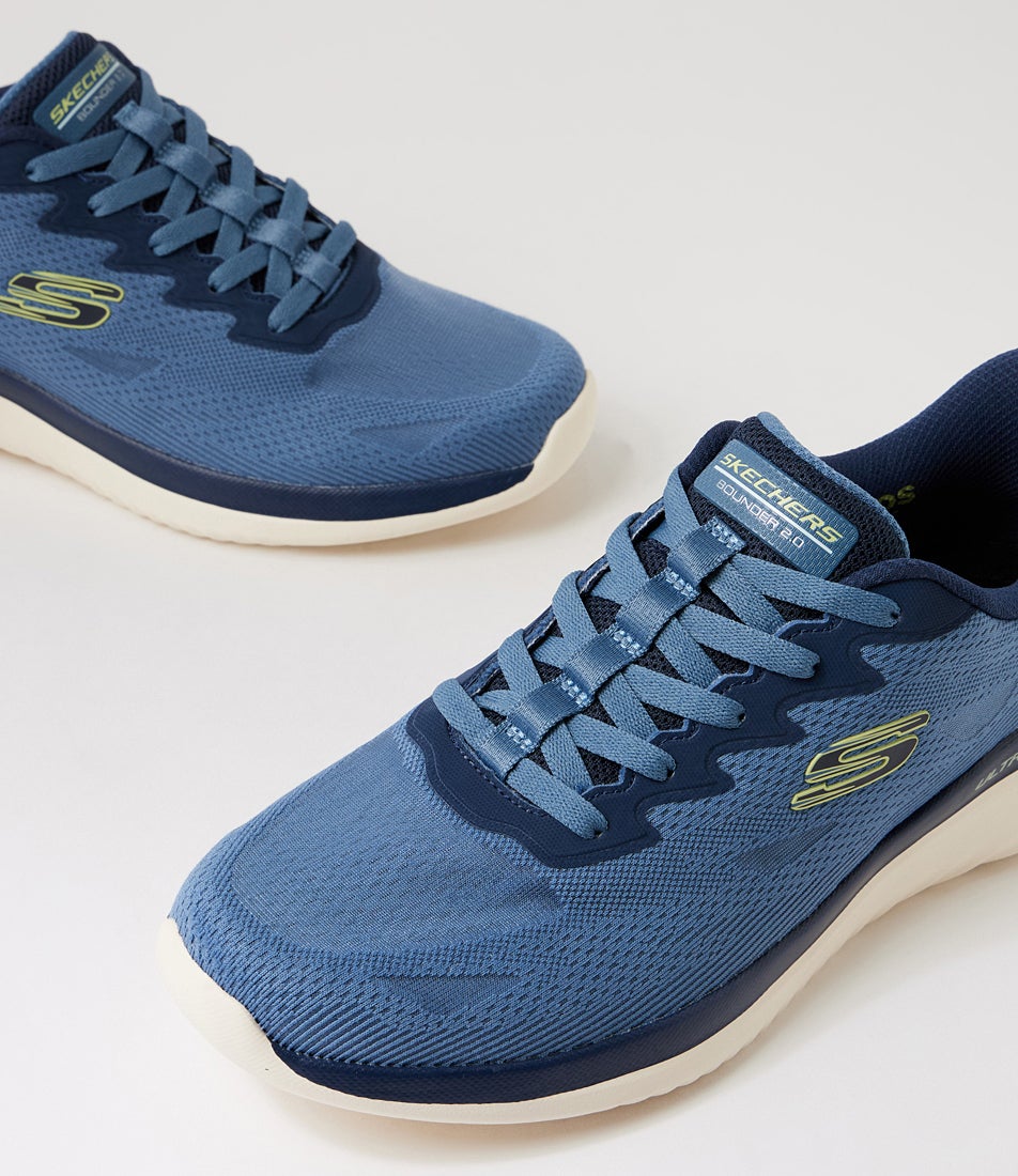 Bounder 2 Maylon Blue Lime Knit Sneakers