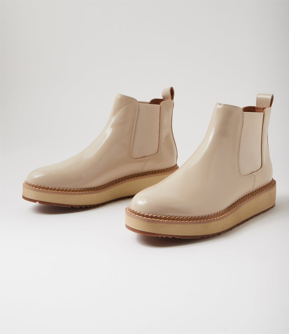 Jade Vanilla Shine Leather Chelsea Boots