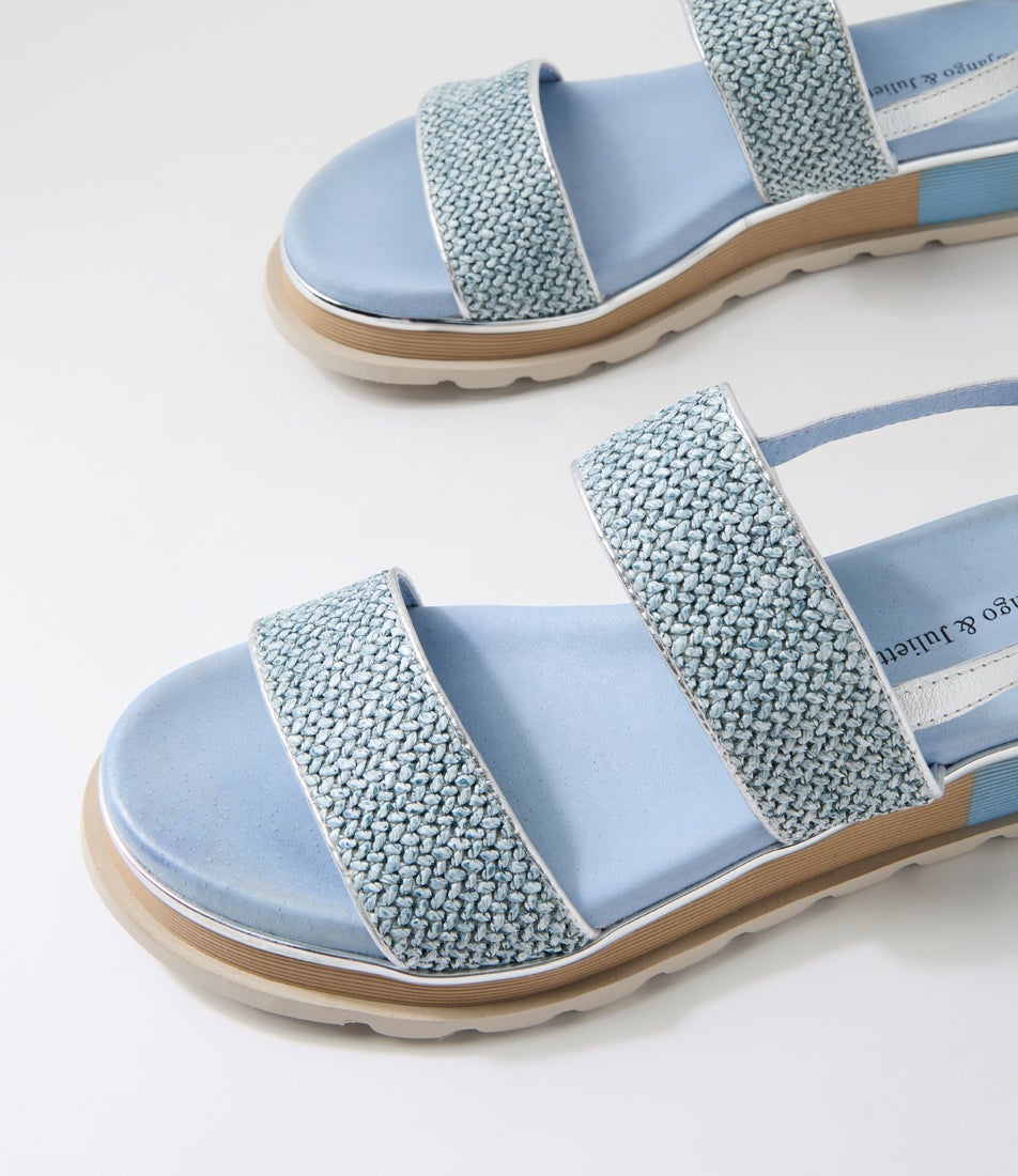 Cadette Denim Silver Fabric Sandals