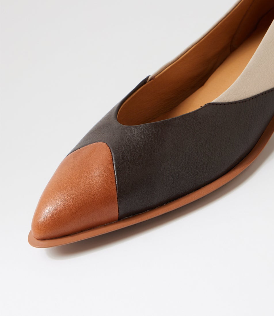 Emberta Dark Rum Choc Multi Ballet Flats