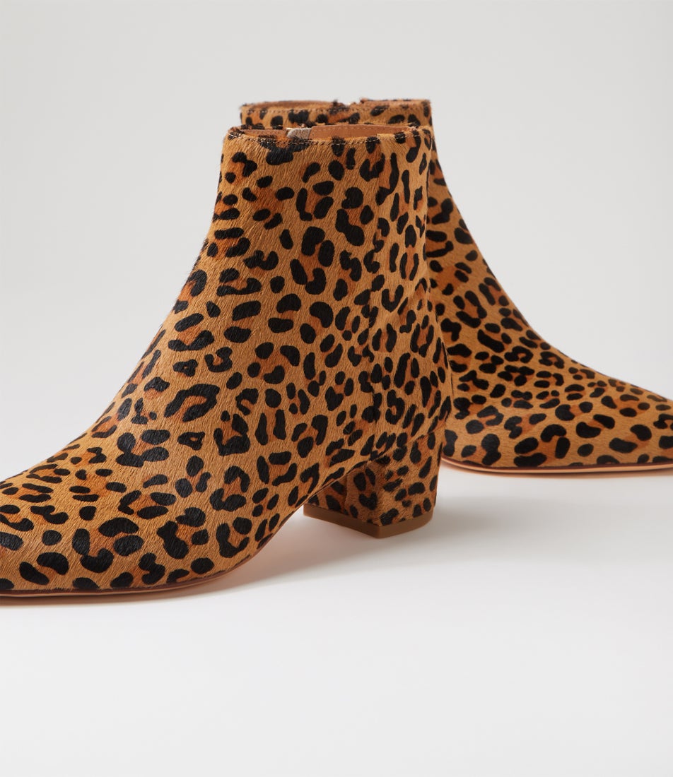 Aulima Leopard Pony Ankle Boots
