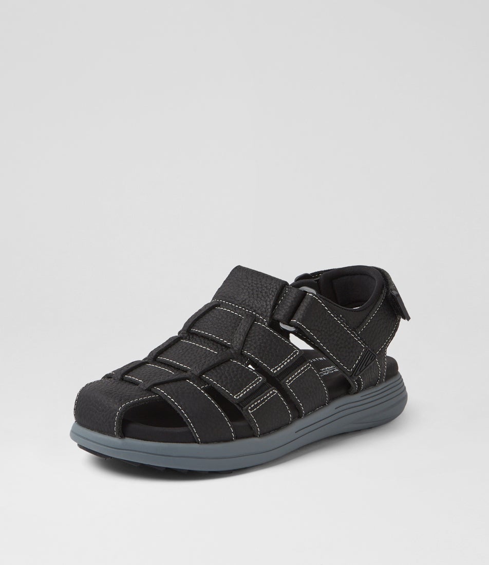 Hampshire Black Leather Sandals