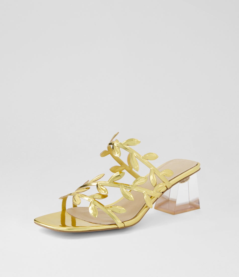 Maylie Old Gold Shine Sandals