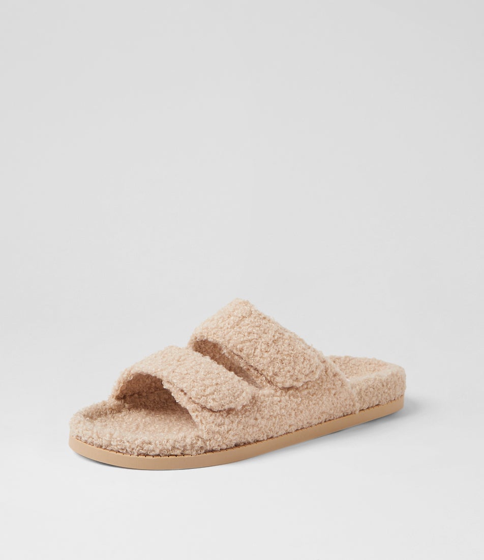 Evu Latte Fabric Slides