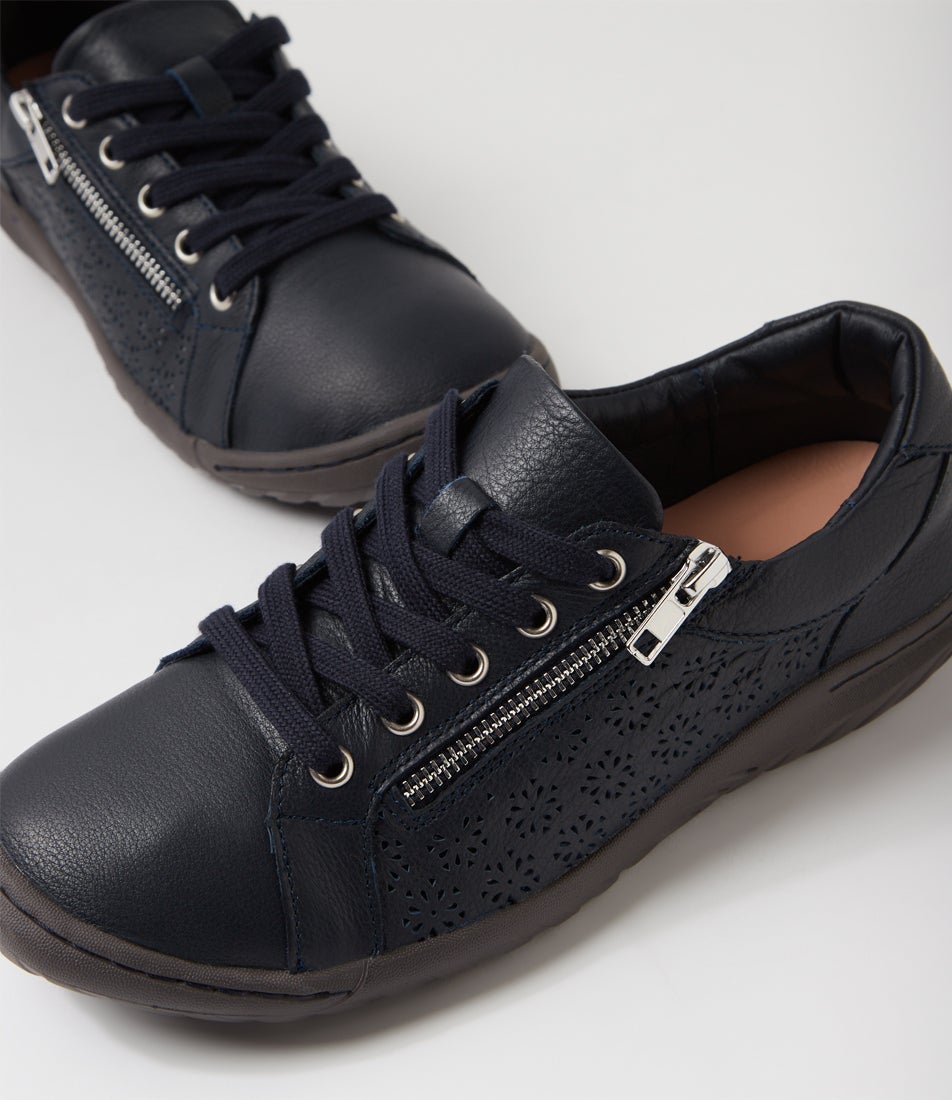 Timmi Navy Leather Sneakers
