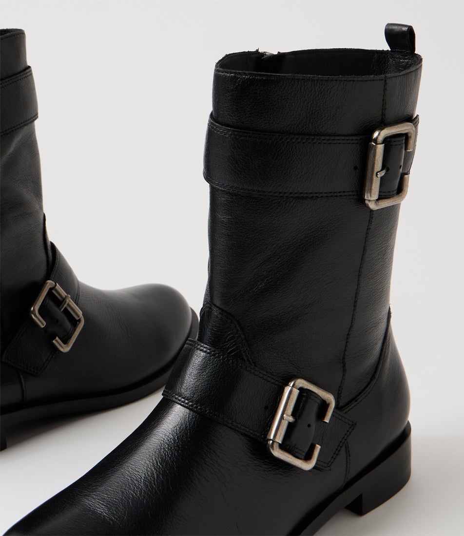 Myas Xw Black Leather Ankle Boots