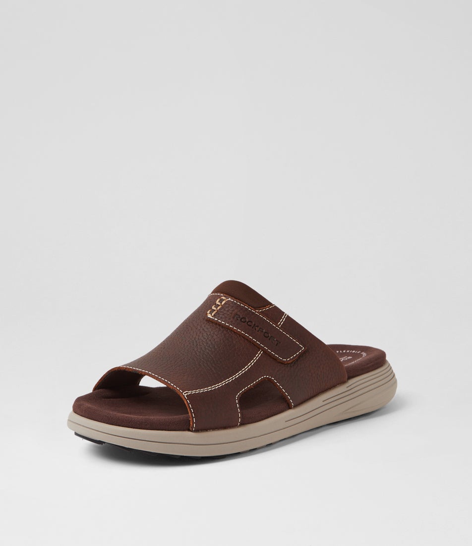Hamper Brown Leather Slides
