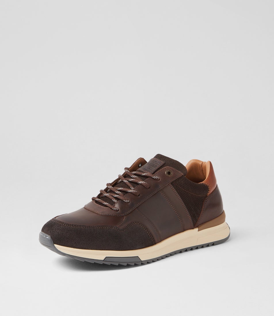 Wave Dark Brown Leather Sneakers