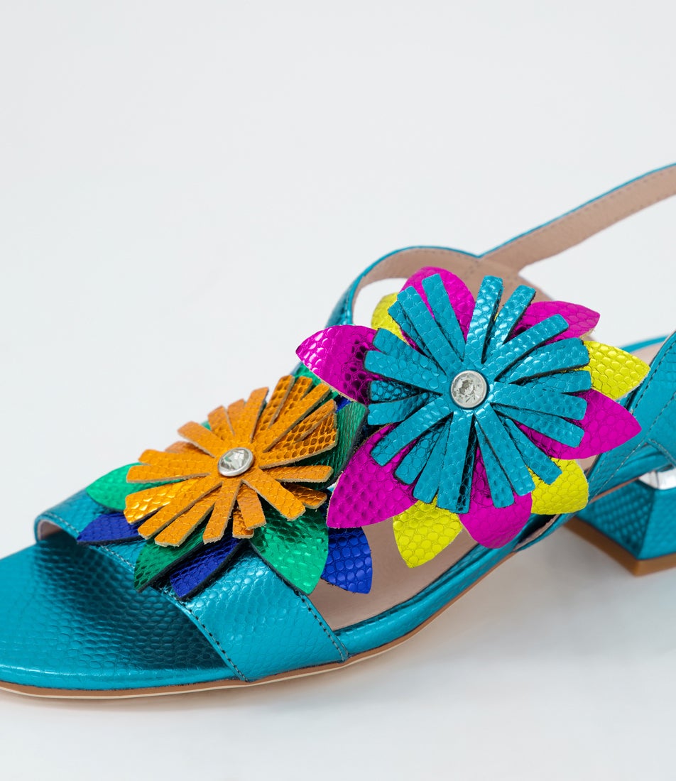 Tabbett Aqua Multi Leather Sandals