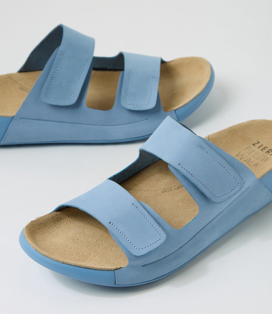 Yava W Denim Matt Leather Slides