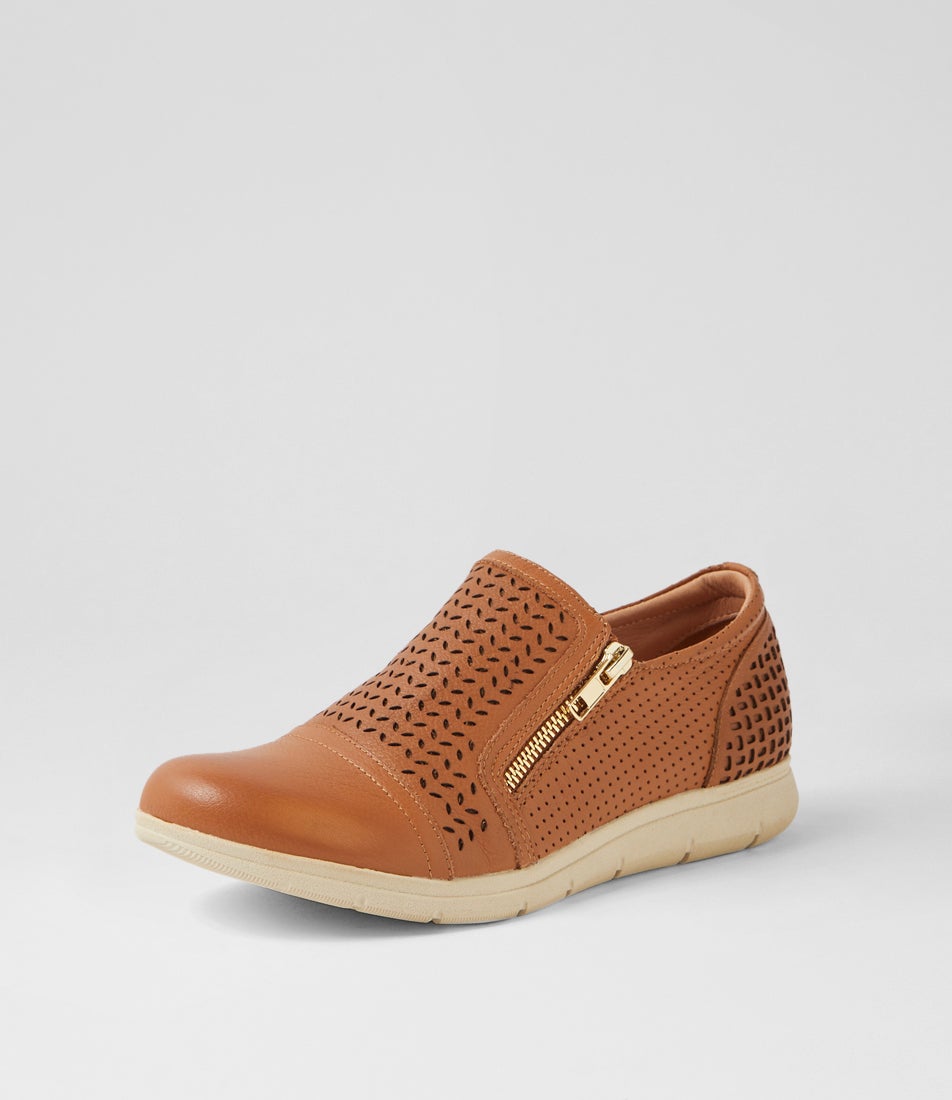 Dallias Dark Tan Leather Flat Shoes Dallias Dark Tan Leather Flat Shoes