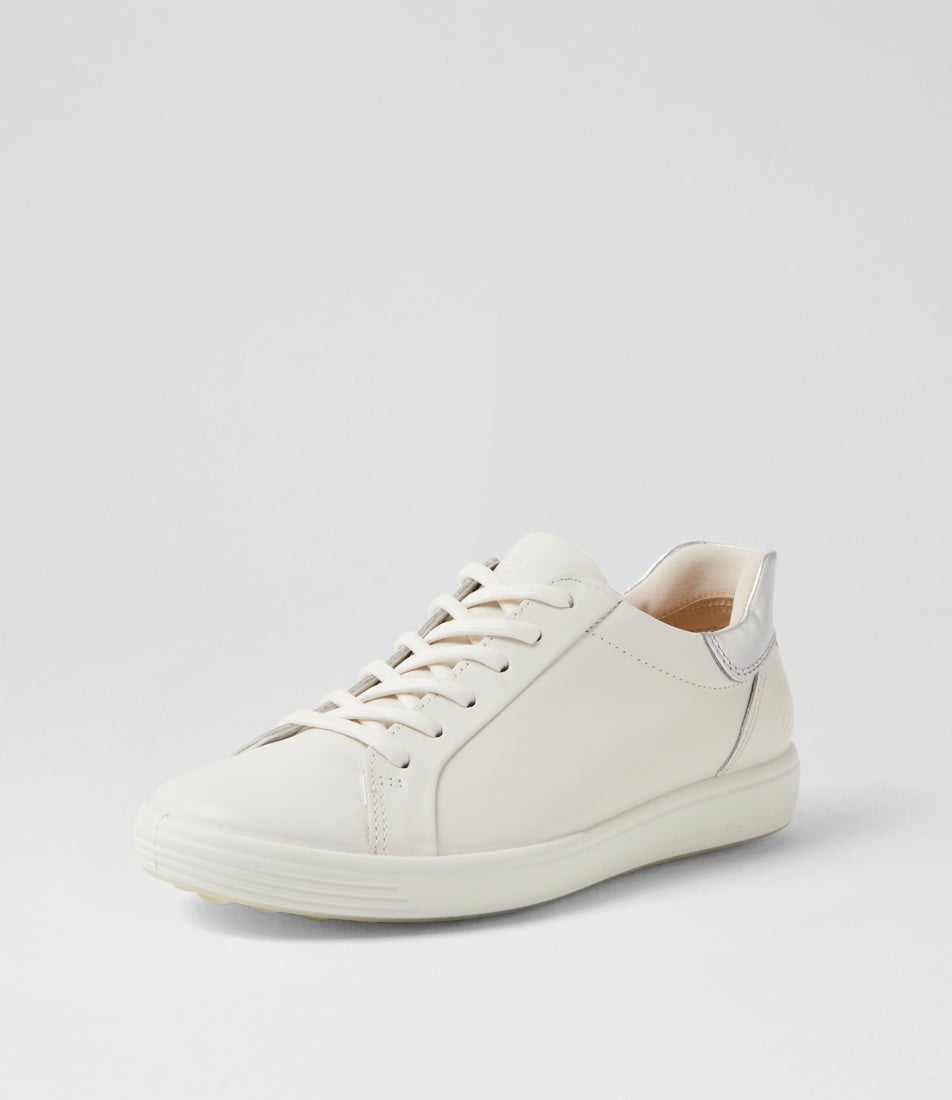 470843 Soft 7 W White Pure Silver Leather Sneakers