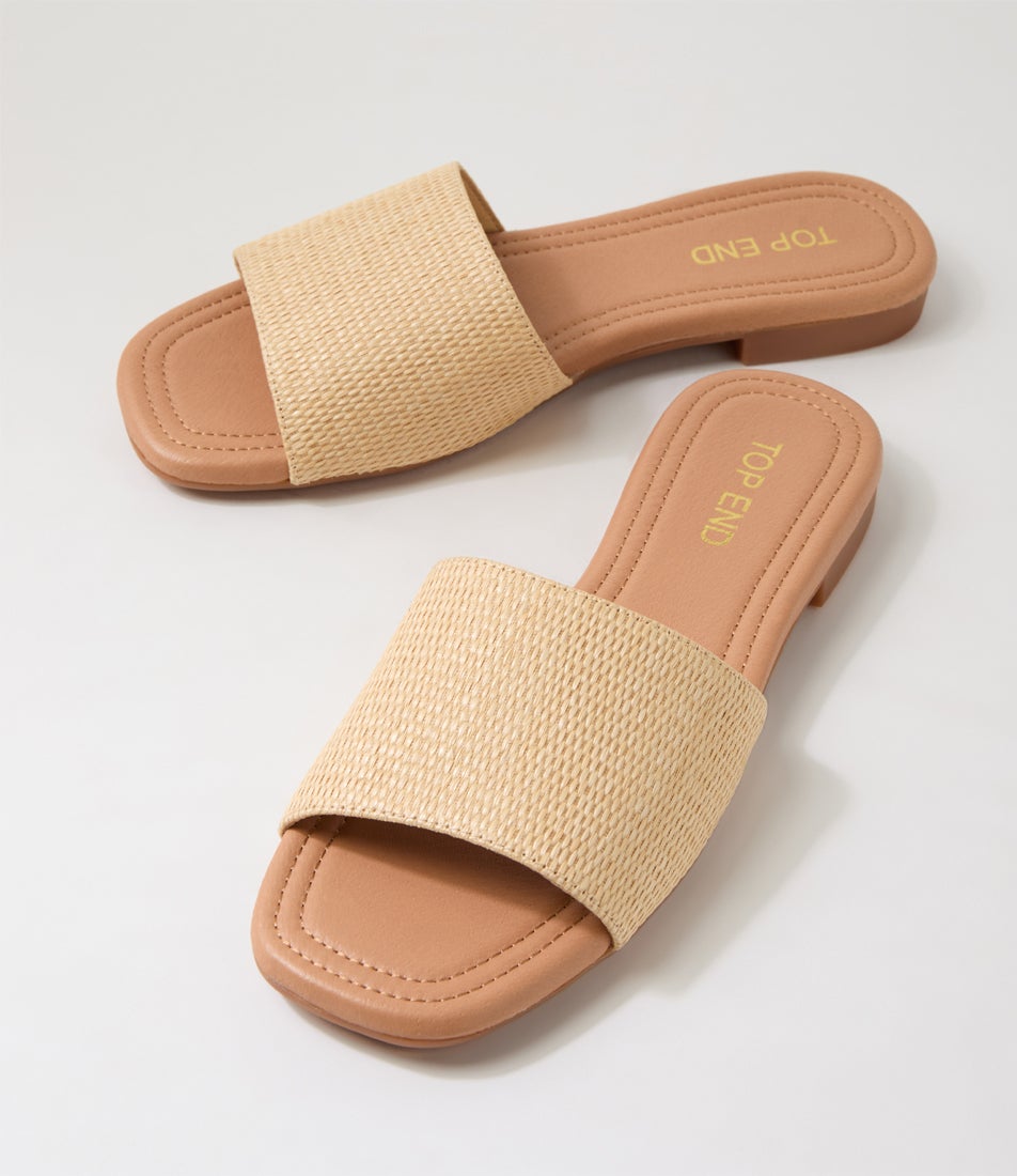 Nahlas Natural Synthetic Raffia Slides