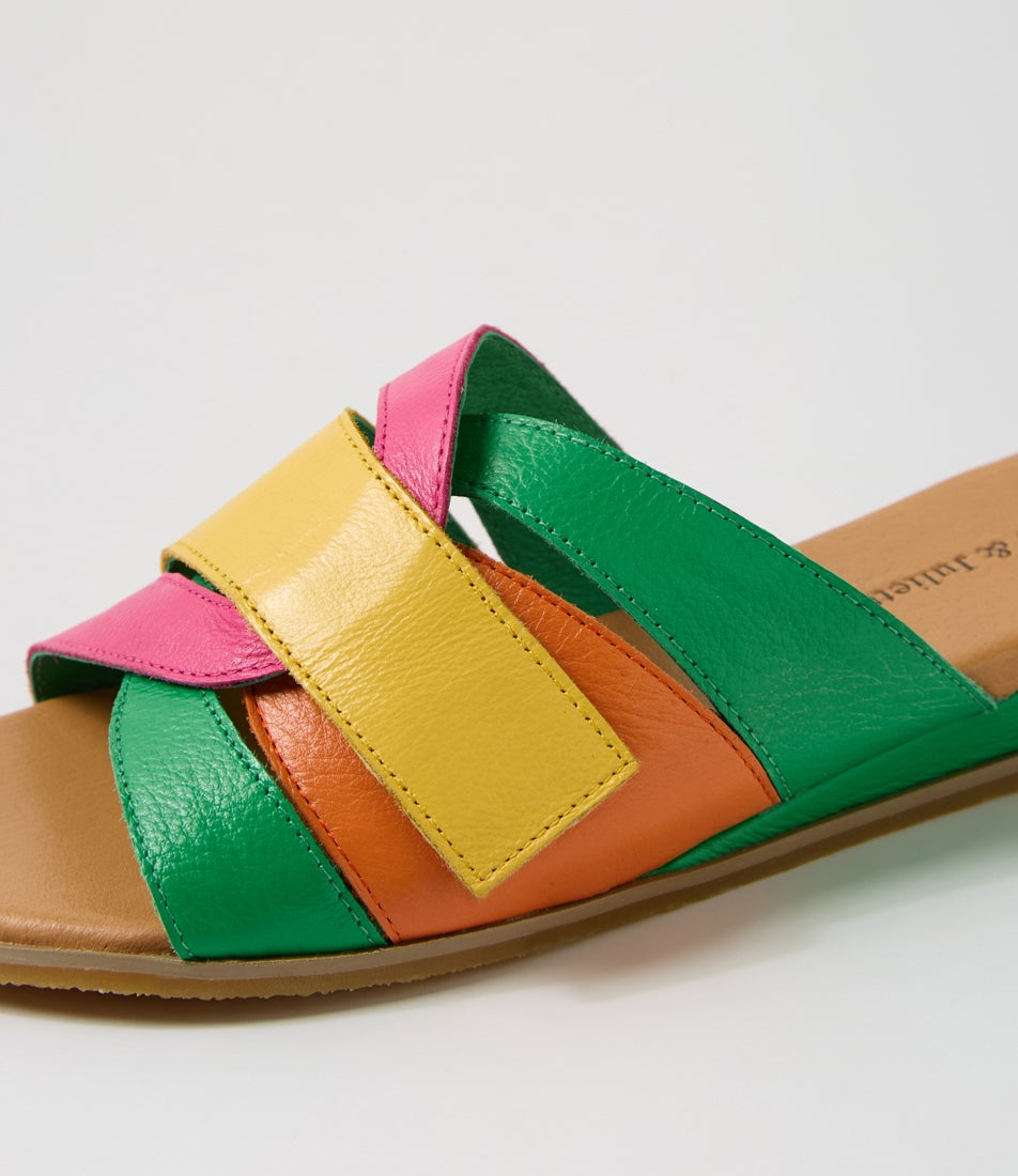 Harven Bright Multi Leather Slides