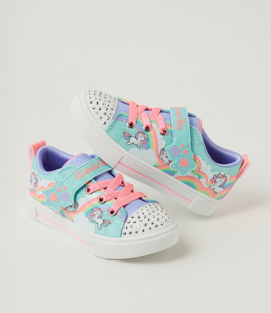Twinkle Sparks Toddler Turquoise Multi Fabric Sneakers