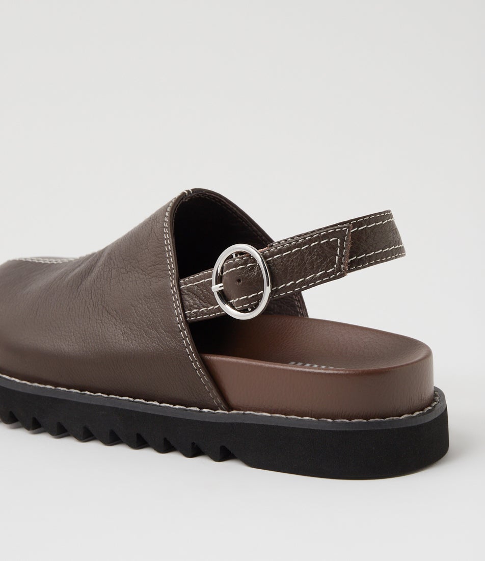Mykla Choc Leather Flat Shoes