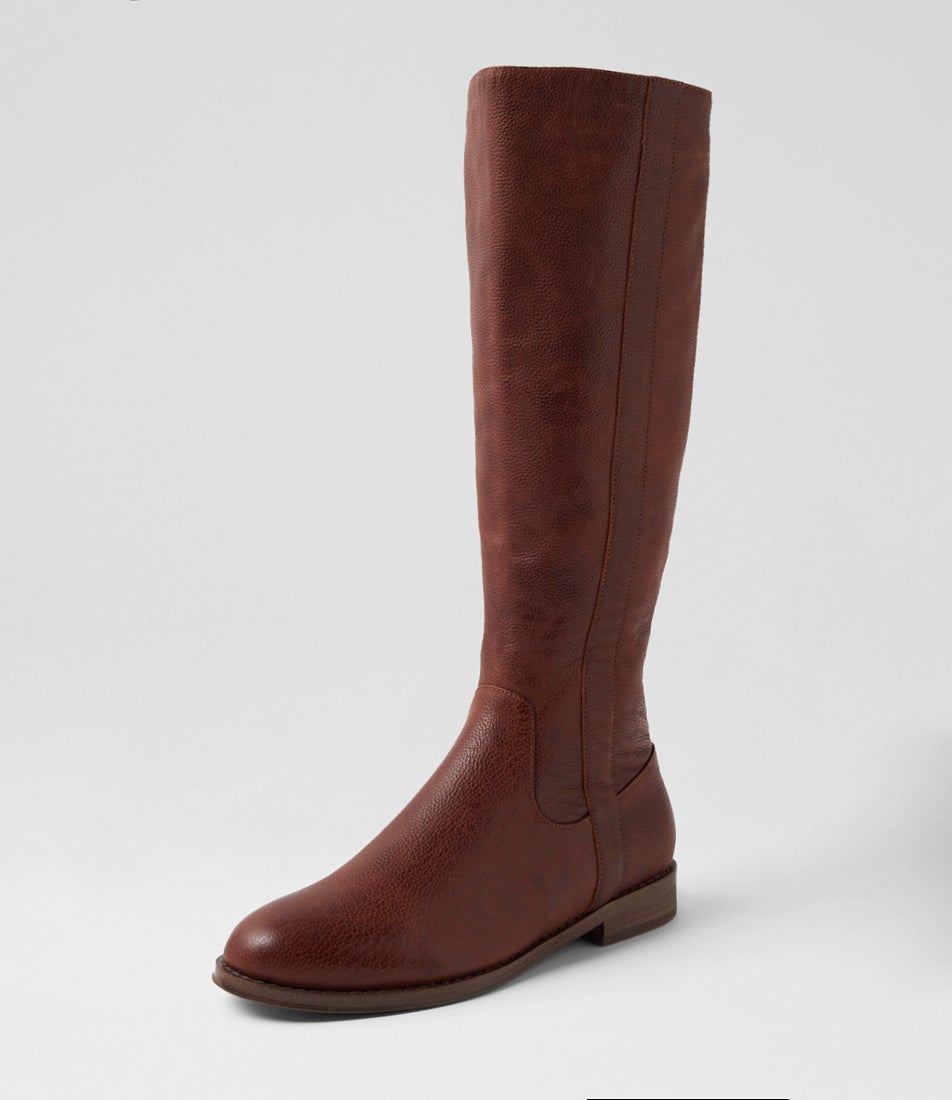 Yarari Chestnut Tumble Leather Knee High Boots