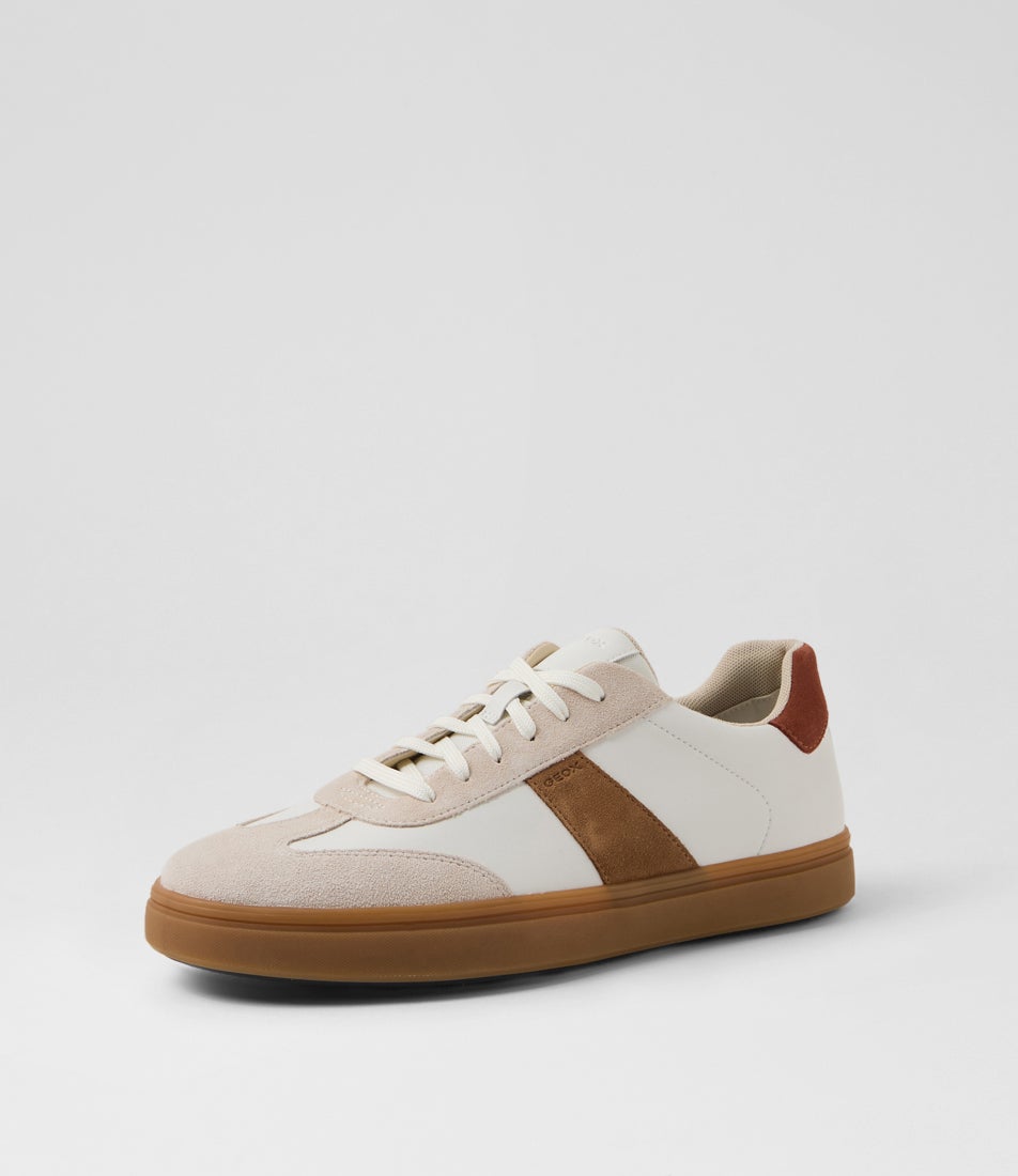 U Baltmoore A White Rust Leather Sneakers