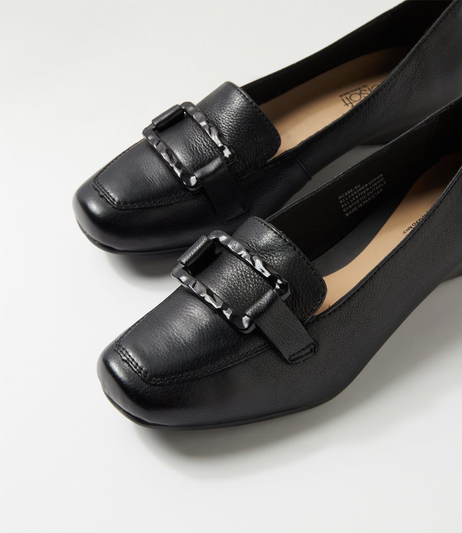 Rosse Black Leather Shoes