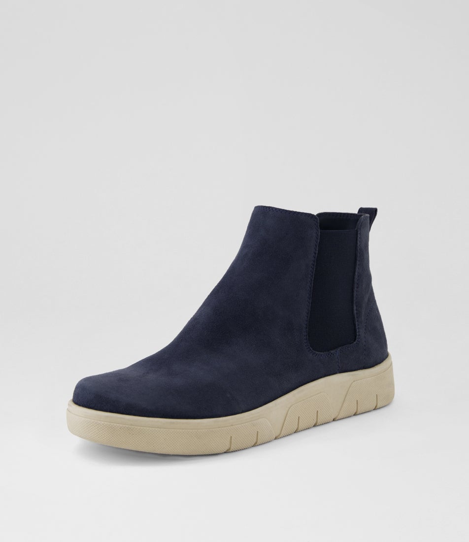 Tatums D Steel Blue Almond Suede Ankle Boots