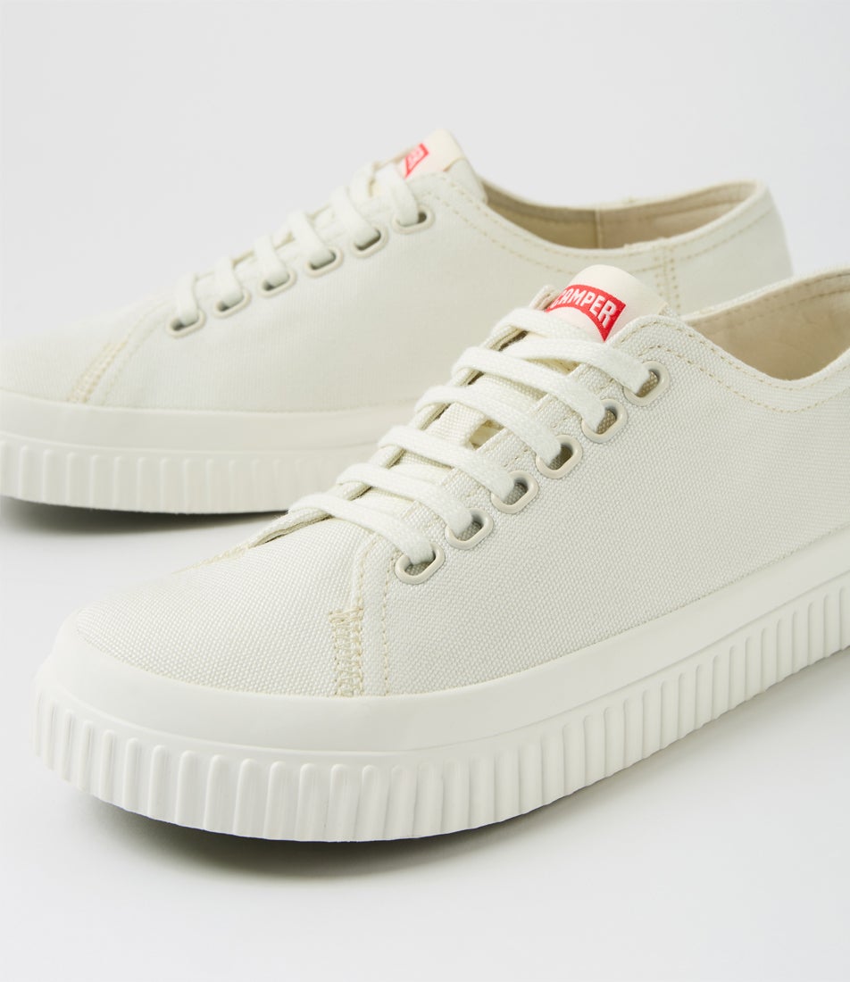 Peu Roda White Natural Fabric Sneakers