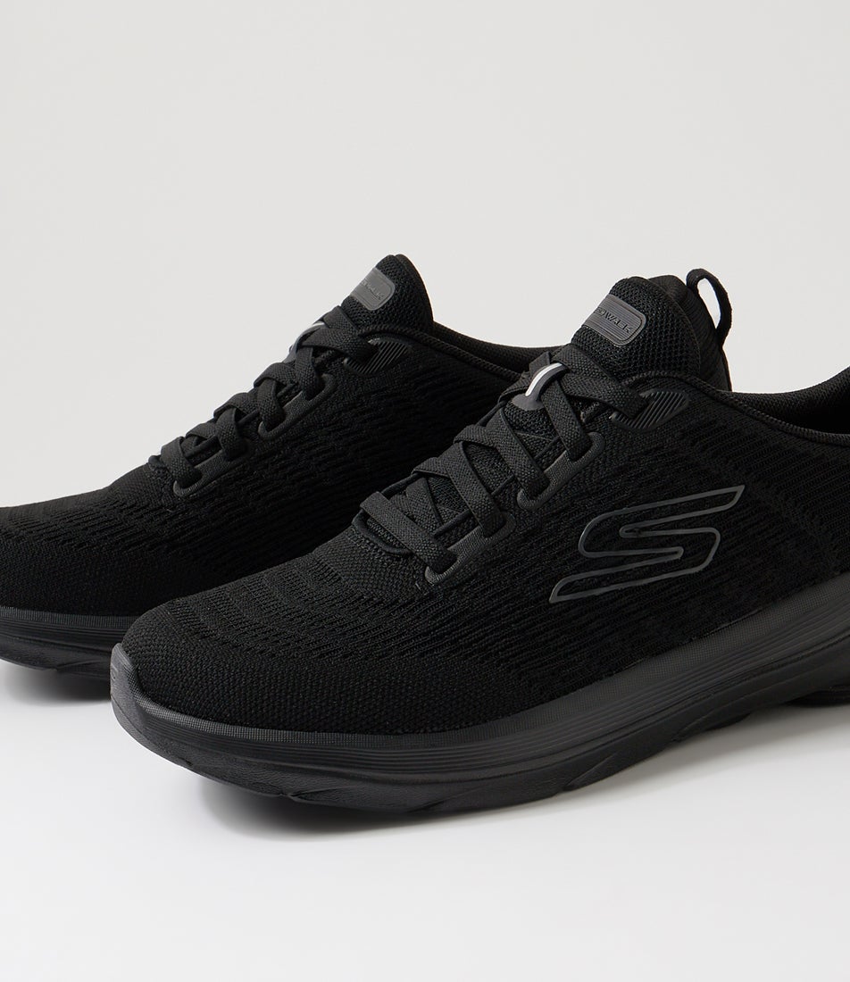 Go Walk 8 Pr Black Mesh Sneakers