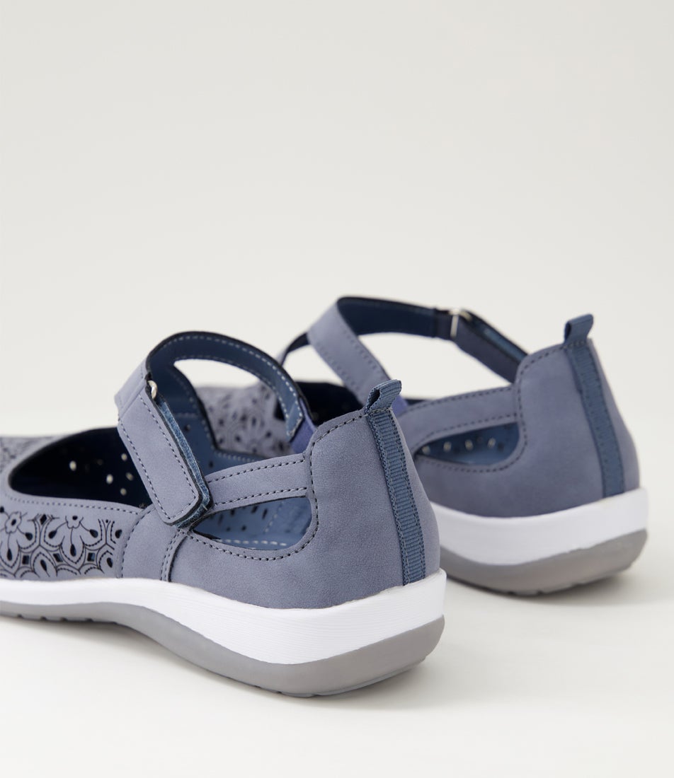 Ardon Mid Blue Nubuck Pu Flat Shoes