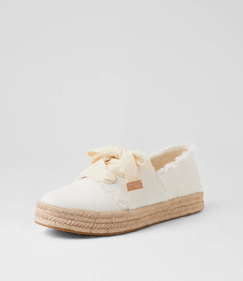 Carolina White Beachside Canvas Flat Shoes