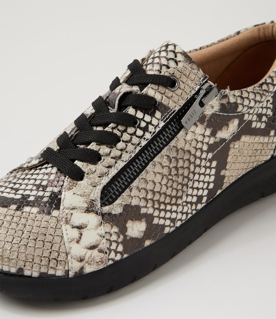 Solar Xf Black White Snake Leather Sneakers
