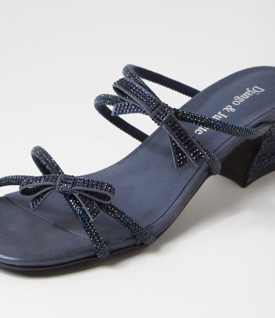 Vikia Navy Leather Sandals