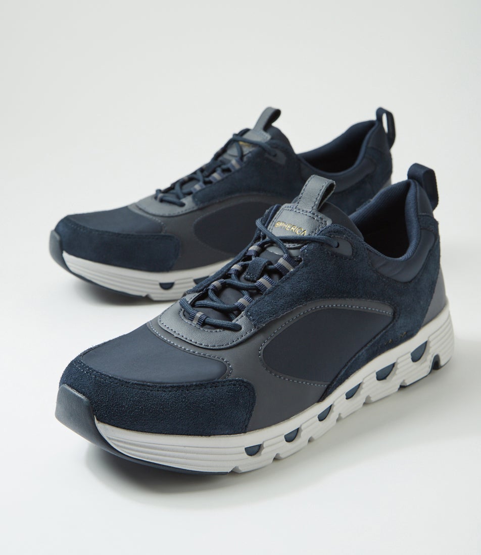 U Spherica Ecub Navy Suede Sneakers