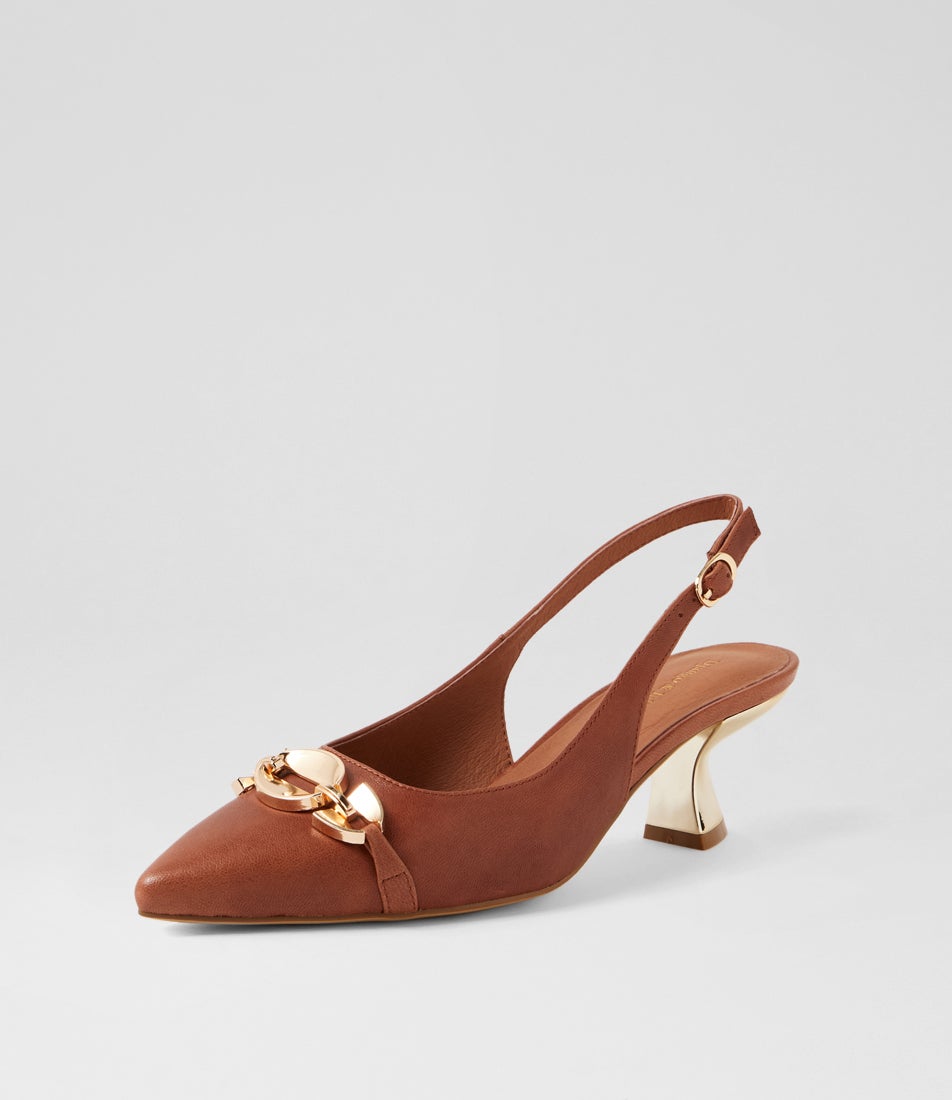 Littany Tan Leather Heels