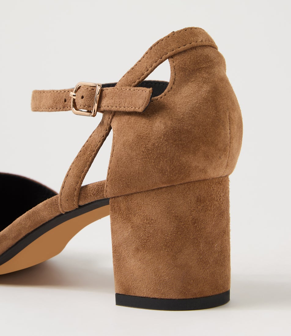 Loctavia Coffee Suede Heels