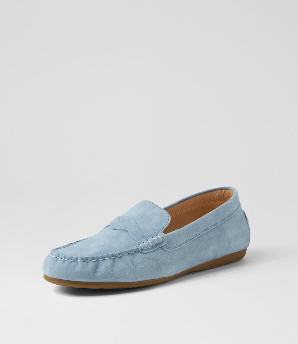 Elian Denim Suede Flat Shoes Elian Denim Suede Flat Shoes