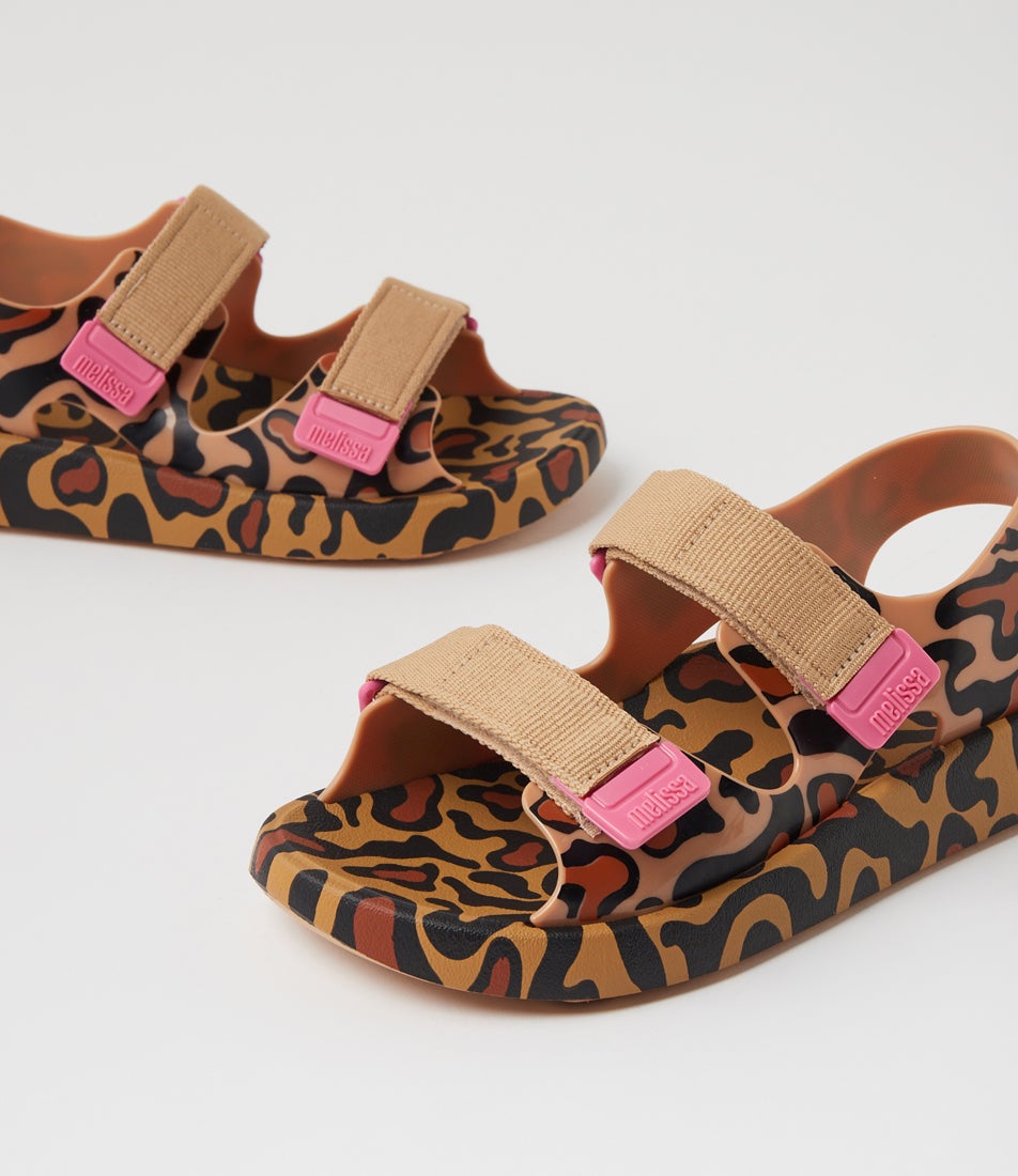 Melissa Mix Ad My Beige Black Leopard Pvc Sandals