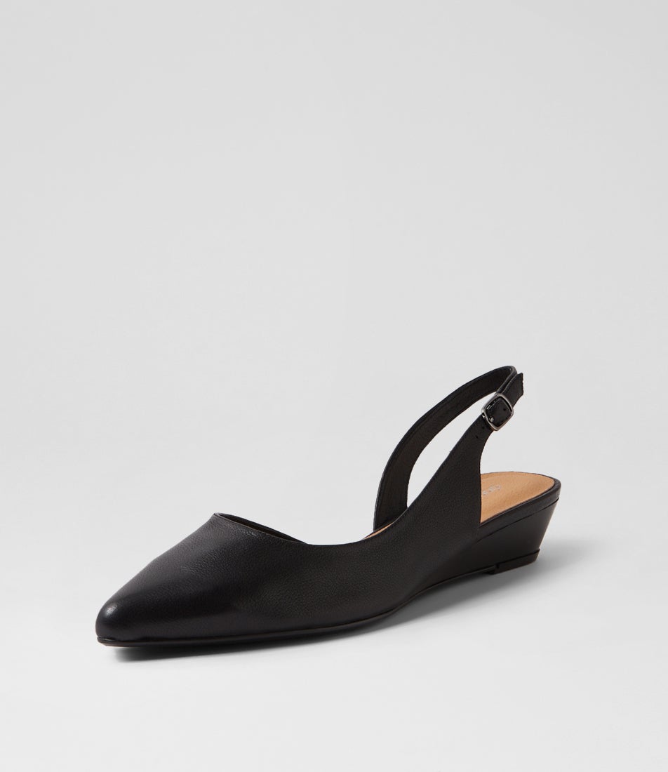 Pleeza Black Leather Heels
