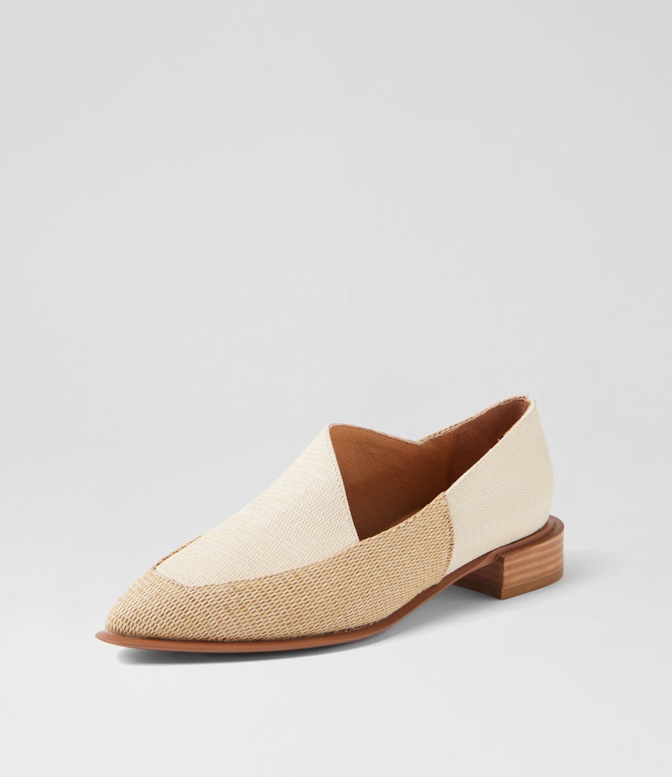 Elizas Natural Ivory Synthetic Raffia Heels