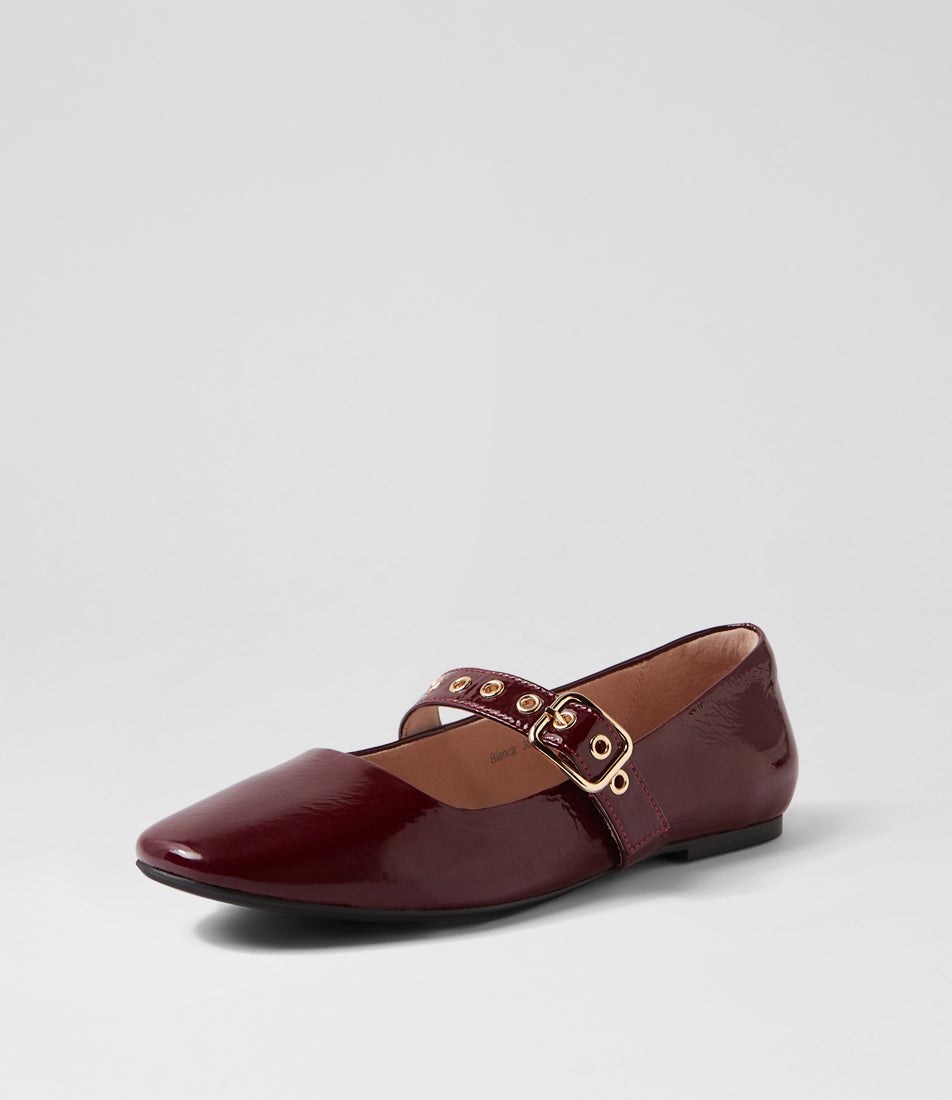 Bianca Red Patent Leather Ballet Flats