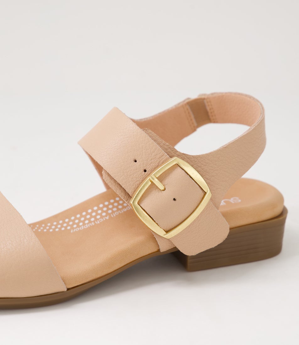 Clariss Dark Nude Leather Sandals